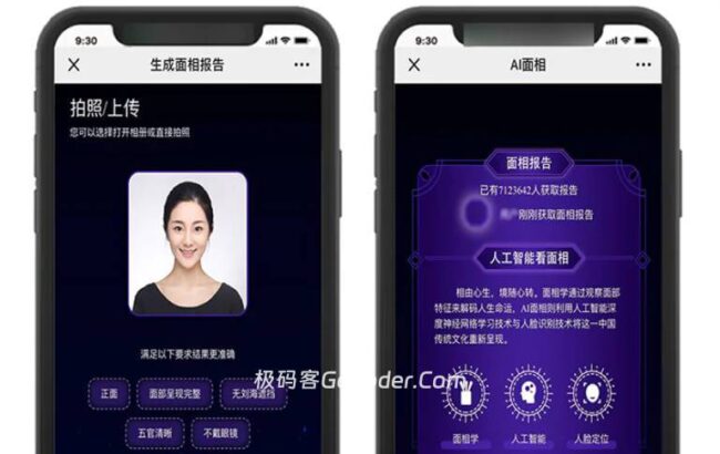 图片[1]_AI面相手相网站源码无限多开版/算命大师/面部风水_极码客