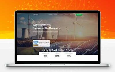 高性能React.js太阳能与可再生能源网站模板_极码客