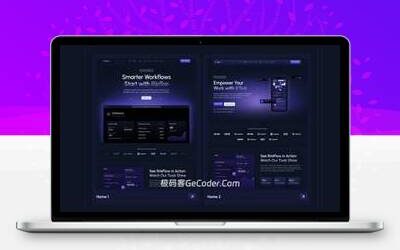 RiteFlow_AI初创与软件公司网站模板_多框架版本合一_极码客